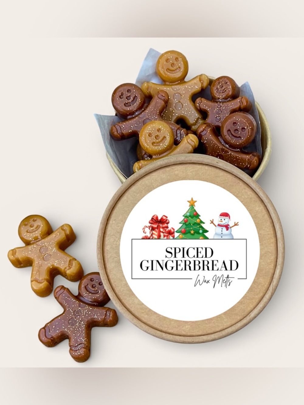 Spiced Gingerbread Holiday Soy Wax Melts 2.5oz Jar strong scented home fragrance